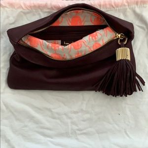 India Hicks Carmen Clutch and Tassel in Wine